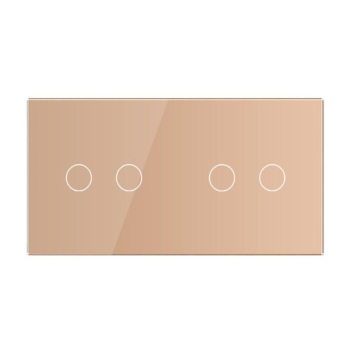 Cadre en verre 2-en-1 pour interrupteurs tactiles – LIVOLO VL-C7-C2-C2-13 (Or)