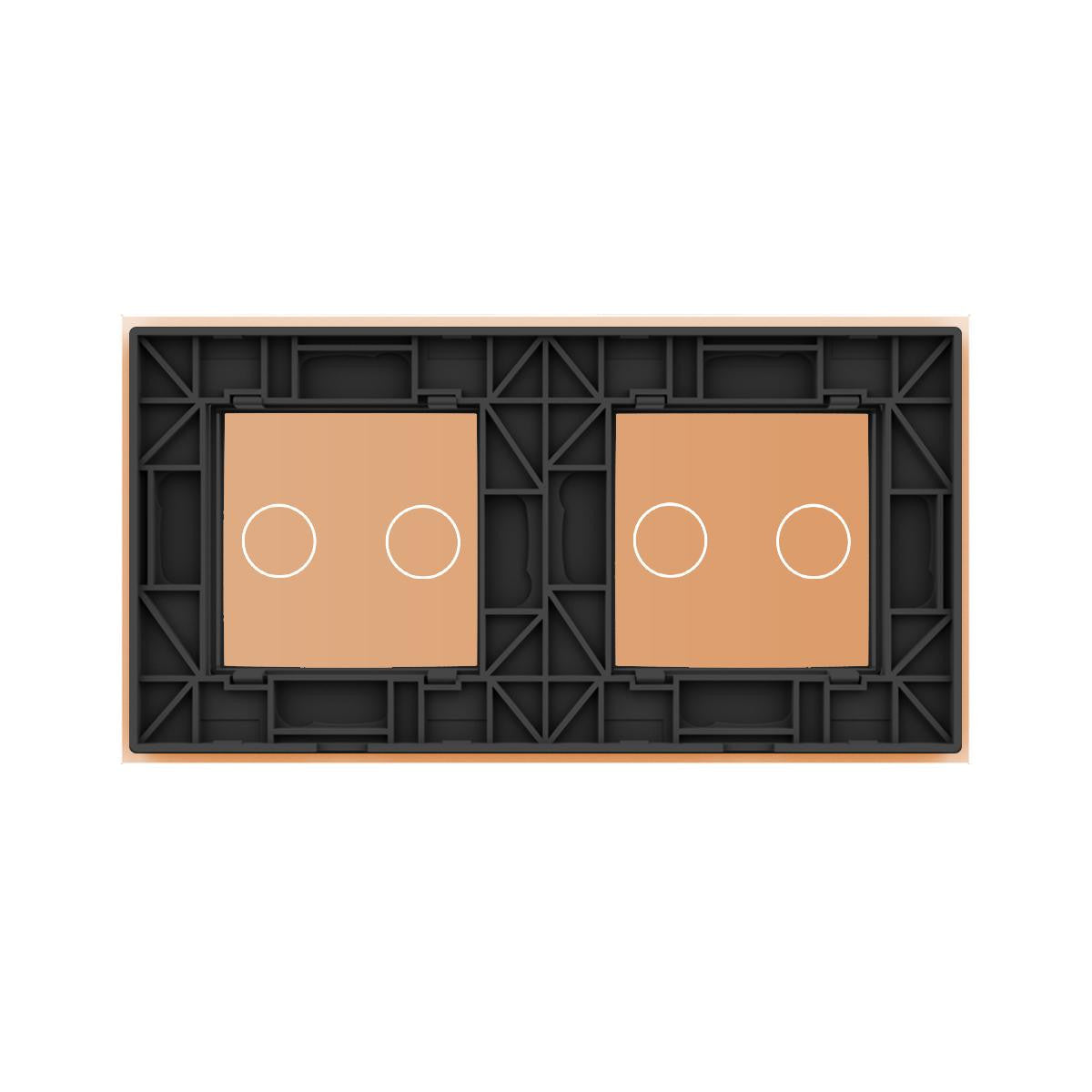 Cadre en verre 2-en-1 pour interrupteurs tactiles – LIVOLO VL-C7-C2-C2-13 (Or)