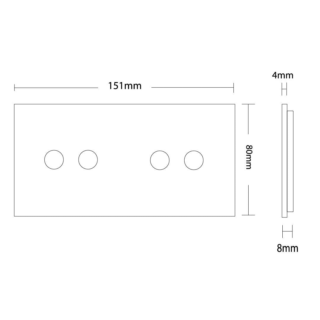 Cadre en verre 2-en-1 pour interrupteurs tactiles – LIVOLO VL-C7-C2-C2-13 (Or)