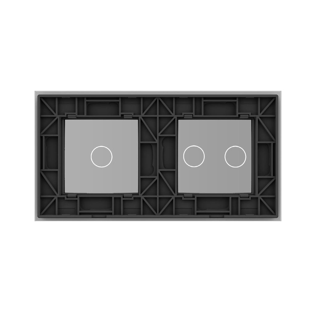 Cadre LIVOLO 2 buttons - Cadre en verre blanc pour interrupteurs tactiles
