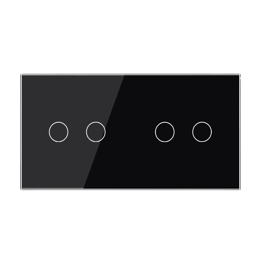 Cadre en verre 2-en-1 pour interrupteurs tactiles – LIVOLO VL-C7-C2-C2-12 (Noir)