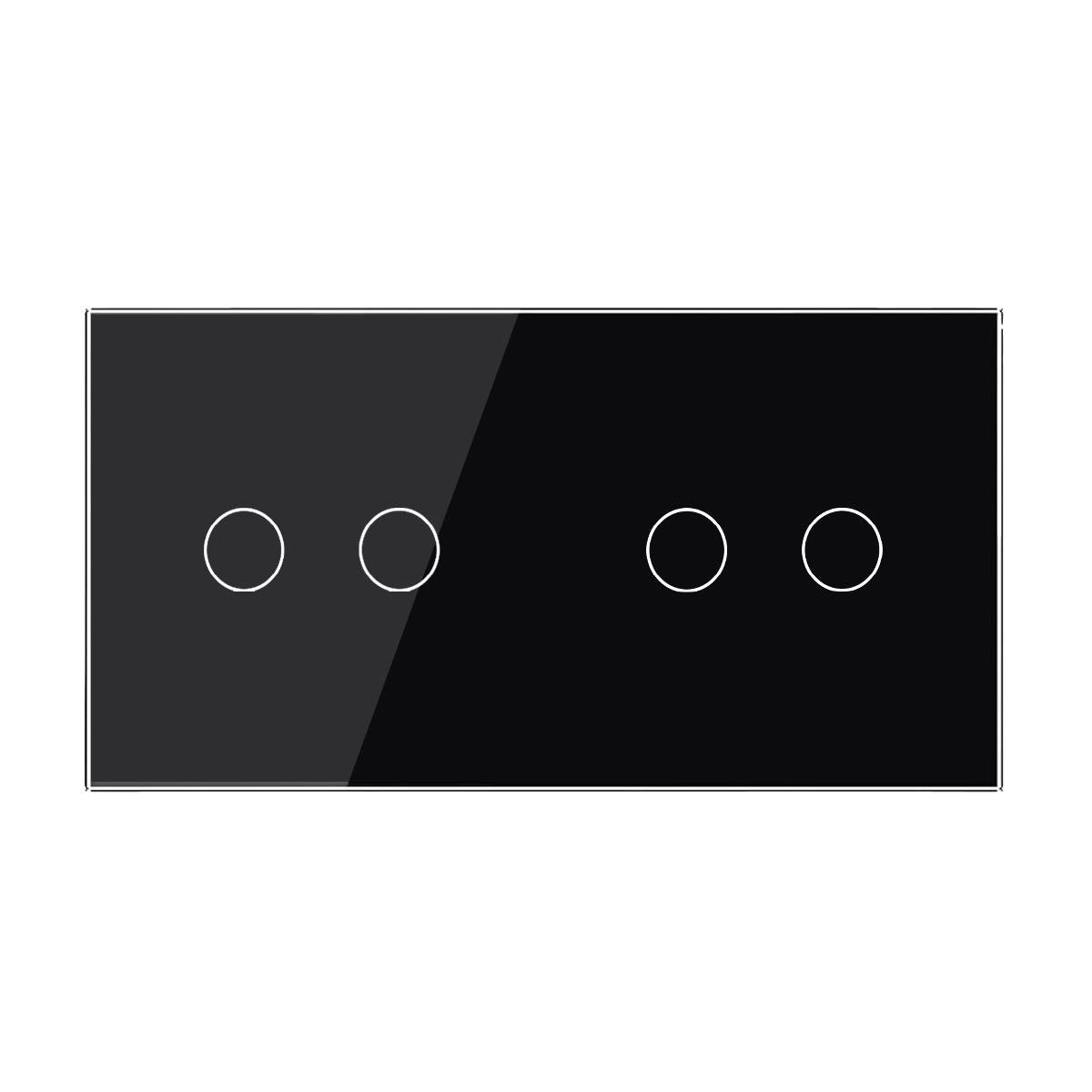 Cadre en verre 2-en-1 pour interrupteurs tactiles – LIVOLO VL-C7-C2-C2-12 (Noir)