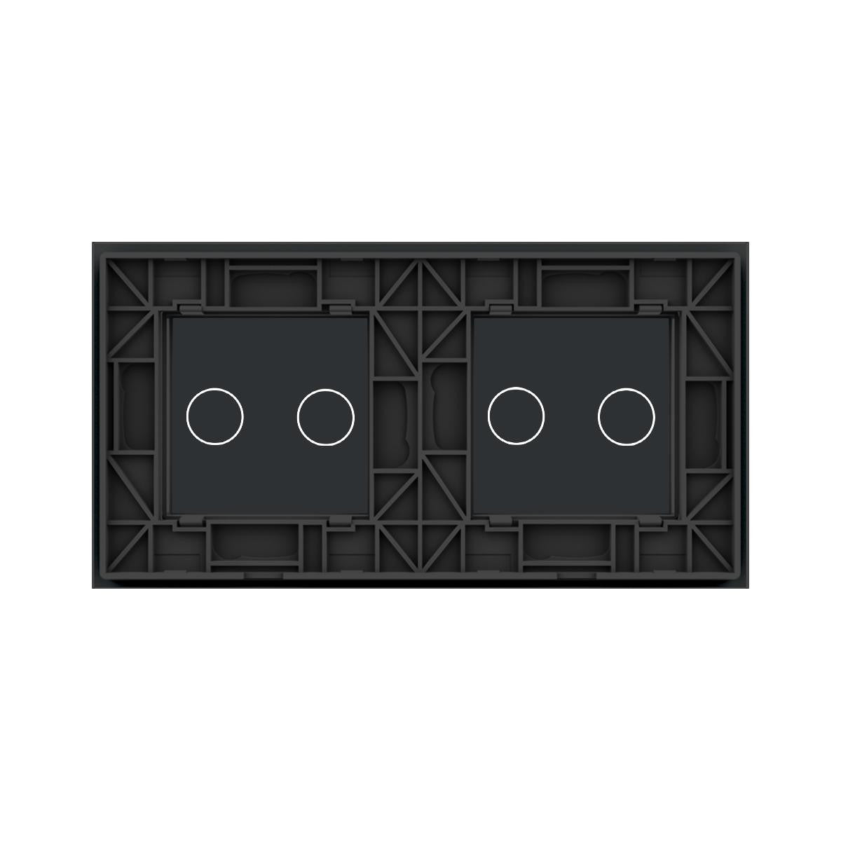 Cadre en verre 2-en-1 pour interrupteurs tactiles – LIVOLO VL-C7-C2-C2-12 (Noir)