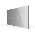 Cadre en verre 2-en-1 pour interrupteurs tactiles – LIVOLO VL-C7-C2-C2-15 (Gris)