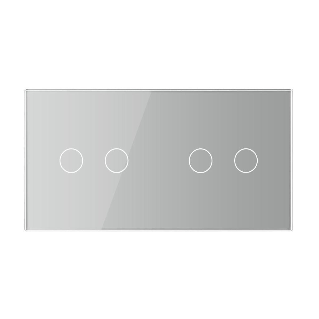 Cadre en verre 2-en-1 pour interrupteurs tactiles – LIVOLO VL-C7-C2-C2-15 (Gris)