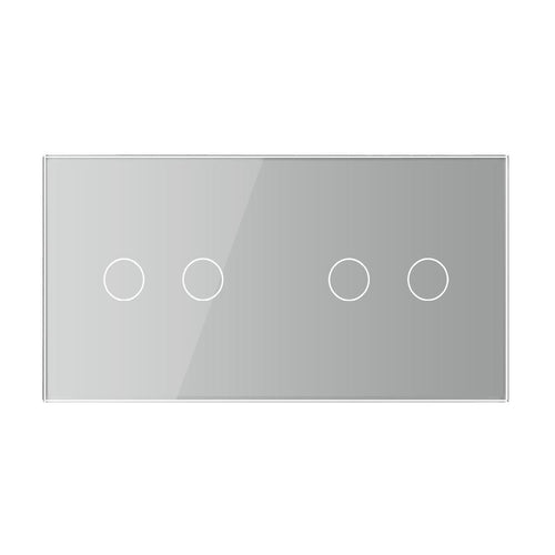 Cadre en verre 2-en-1 pour interrupteurs tactiles – LIVOLO VL-C7-C2-C2-15 (Gris)