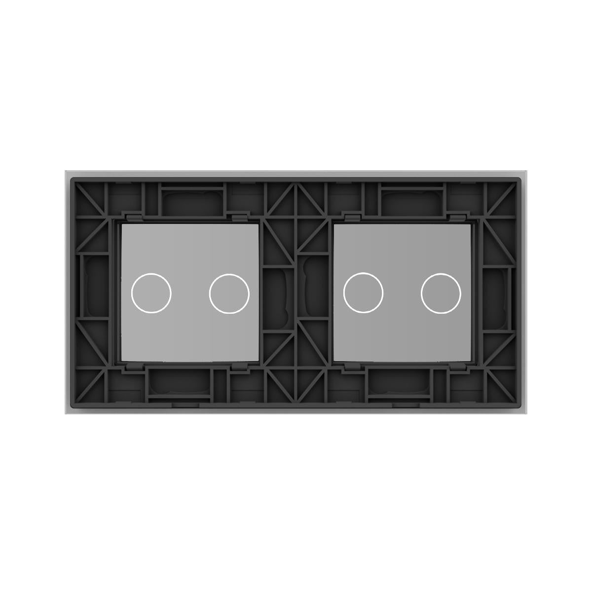 Cadre en verre 2-en-1 pour interrupteurs tactiles – LIVOLO VL-C7-C2-C2-15 (Gris)