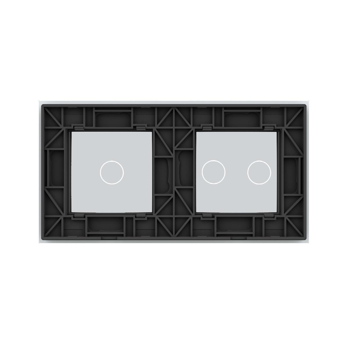 Cadre LIVOLO 2 buttons - Cadre en verre blanc pour interrupteurs tactiles