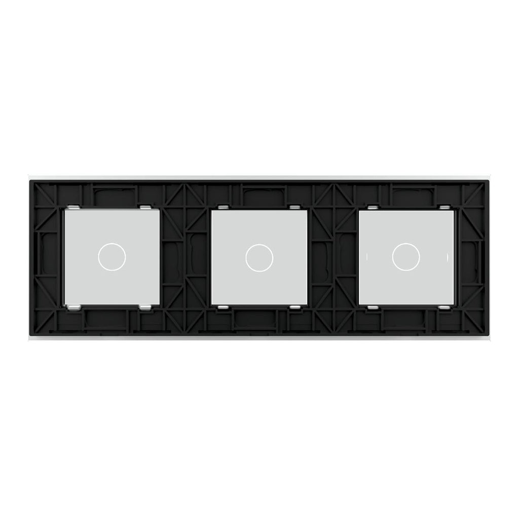 Cadre LIVOLO 2 buttons - Cadre en verre blanc pour interrupteur tactile et module