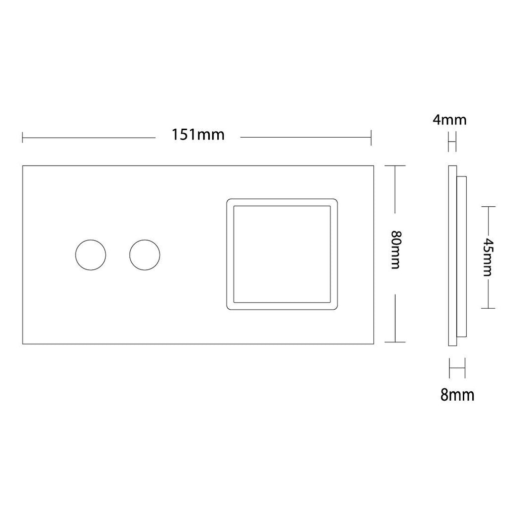 Plaque 2 Boutons et 1 Prise Livolo – Finition Blanc C7-C2/SR-11