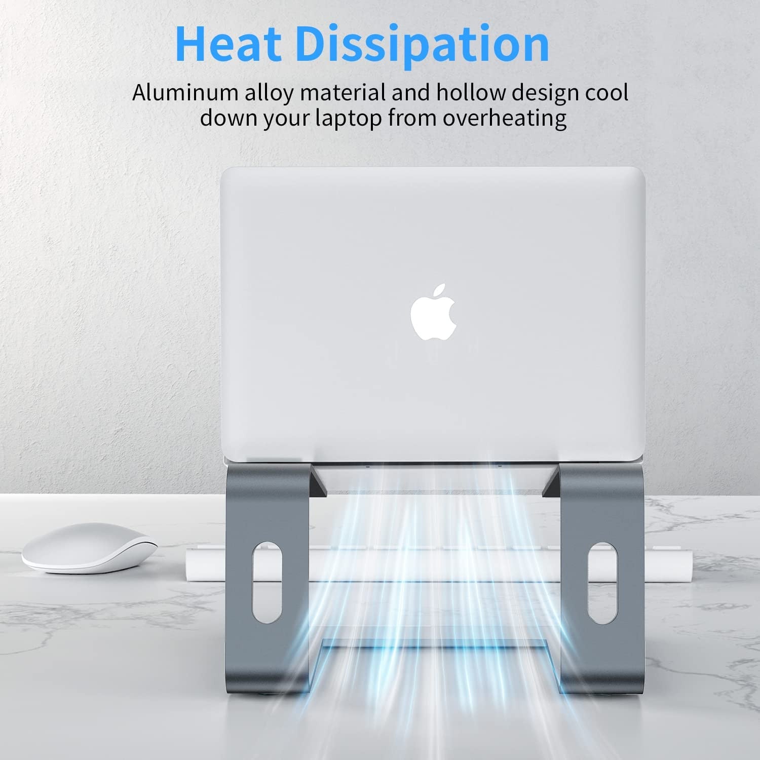 Plugin Support Portable pour Ordinateur Portable en Aluminium – Ventilé & Pliable (10"–15,8") • Gris Foncé
